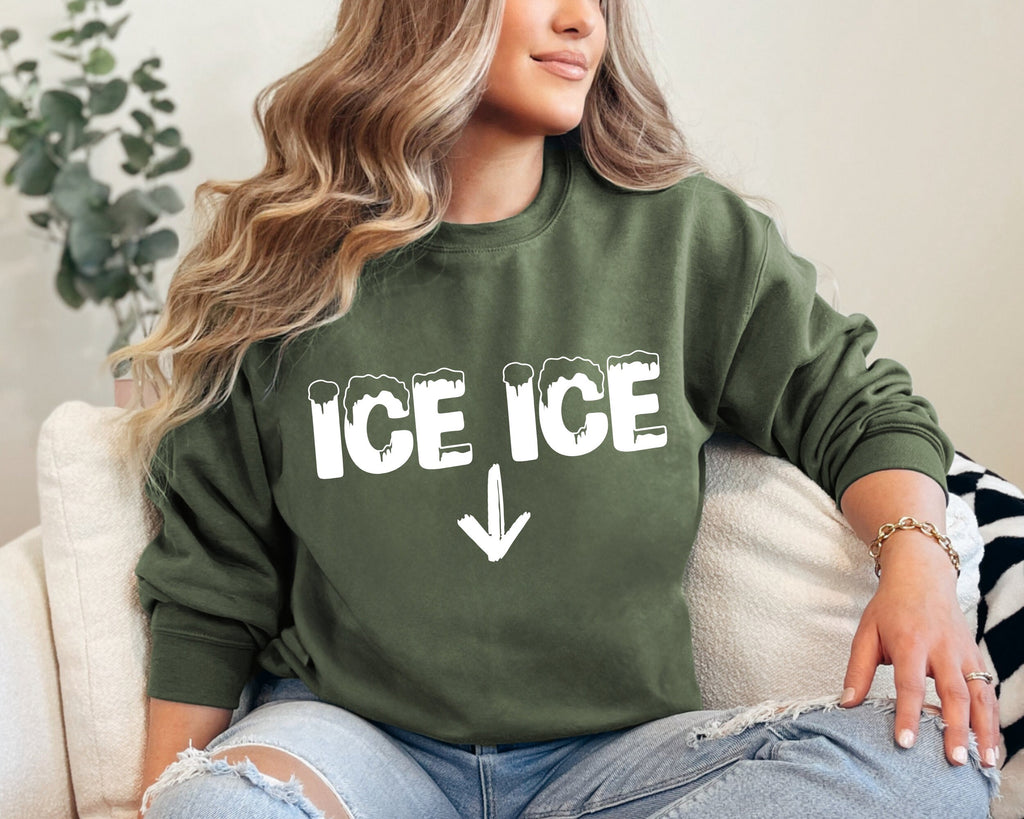 Ice Ice Baby Sweatshirt, Ice Ice Crewneck, Pregnancy Announcement, Pregnant Sweatshirt, New Mom Gift, Pregnancy Reveal Tshirt, Mom To Be Tee