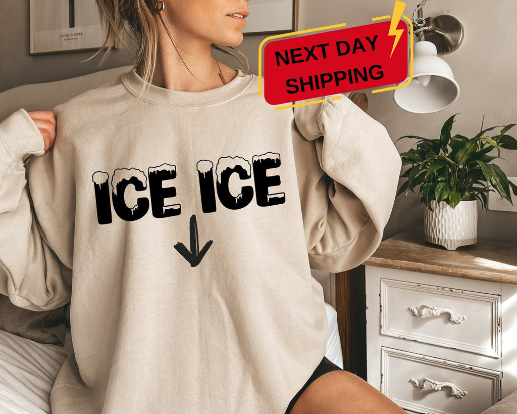 Ice Ice Baby Sweatshirt, Ice Ice Crewneck, Pregnancy Announcement, Pregnant Sweatshirt, New Mom Gift, Pregnancy Reveal Tshirt, Mom To Be Tee
