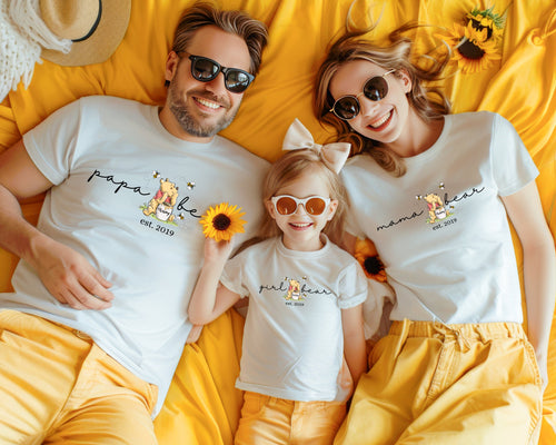 Custom Est Mama Bear Papa Bear and Baby Bear Shirt, Family Bear Matching Shirt, Cute Baby Bear Shirt, Baby Shower Shirts for New Mom and Dad