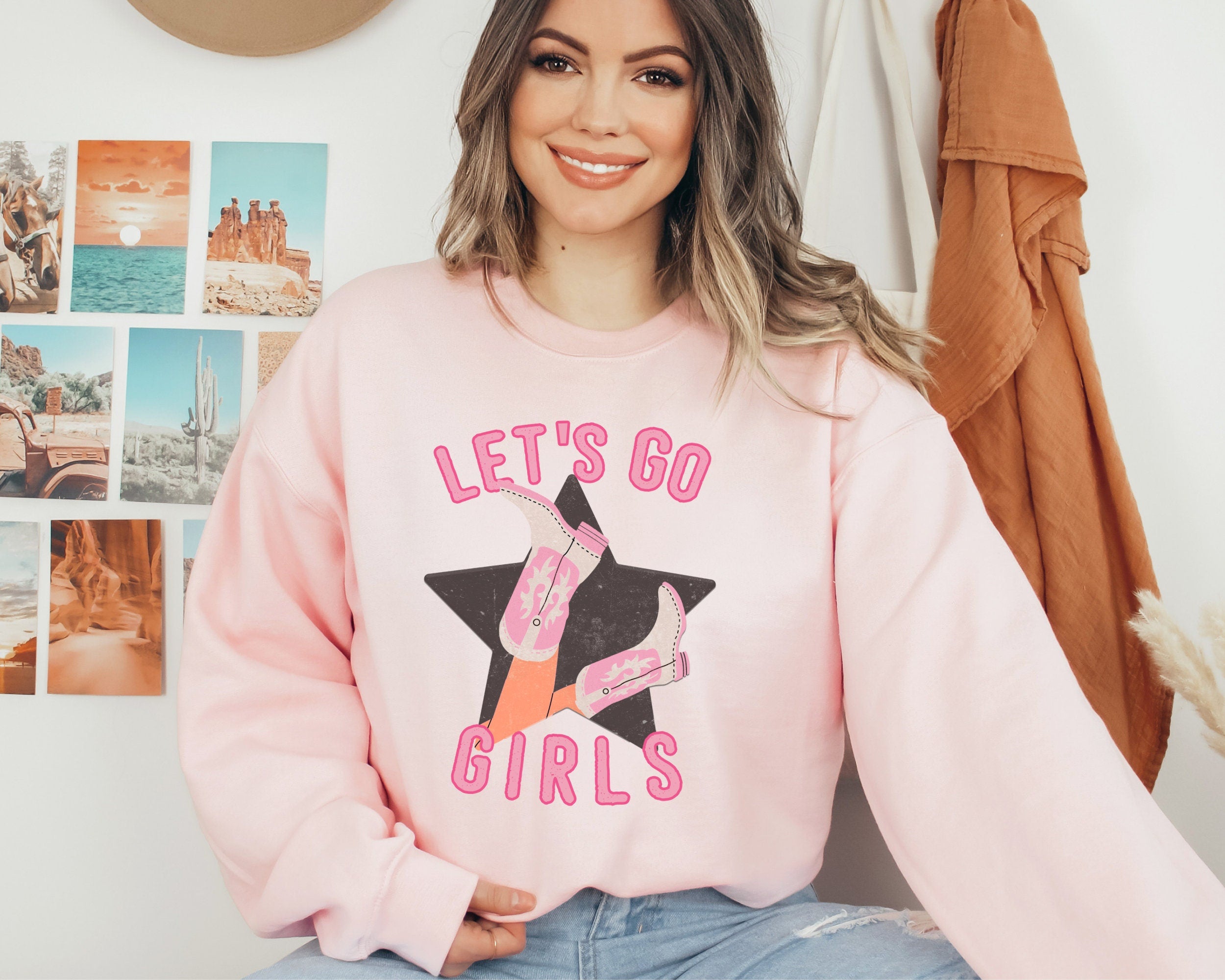 Lets Go Girls Sweatshirt , Lets Go Girls Bachelorette Party Sweatshirt, Bridal Party Sweatshirt,Nashville Girls Trip Shirt,Fun Girls Weekend