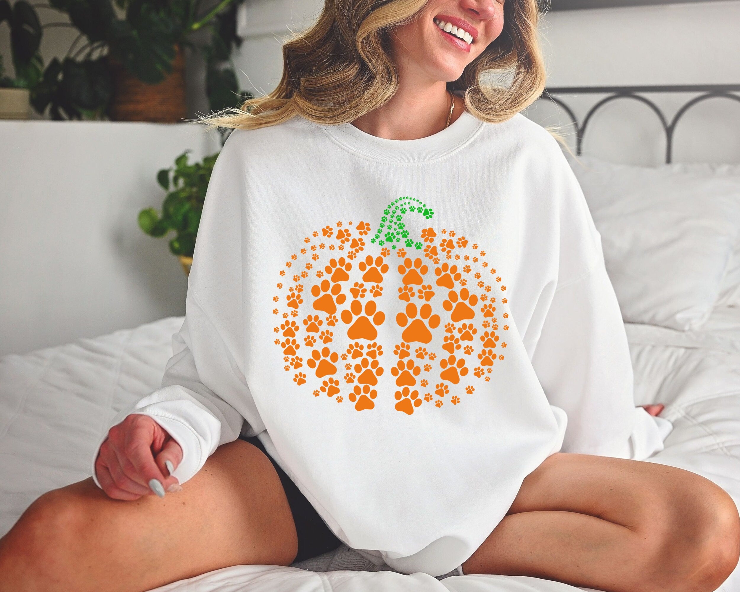 Paw Pumpkin Sweatshirt, Paw Print Hoodie, pumpkin dog shirt, dog halloween shirt,Dog mom Halloween gift Halloween Shirt, Halloween gift