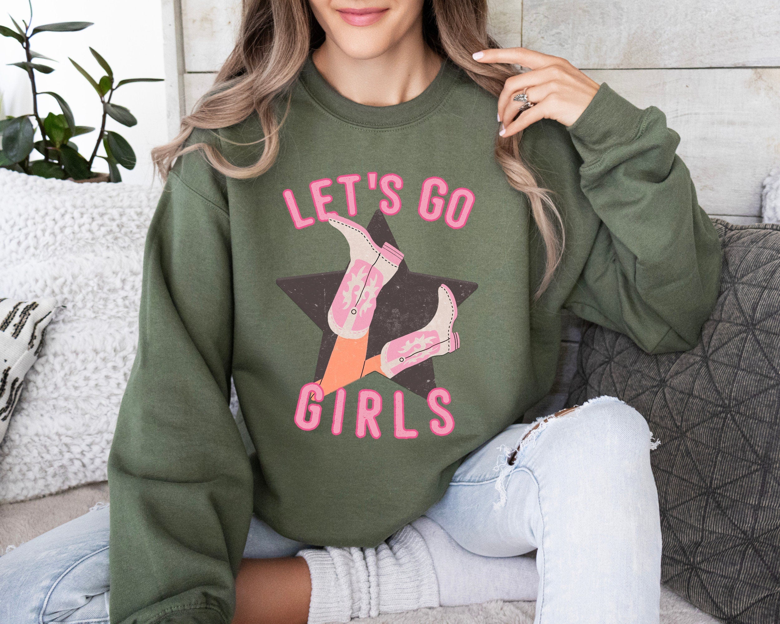 Lets Go Girls Sweatshirt , Lets Go Girls Bachelorette Party Sweatshirt, Bridal Party Sweatshirt,Nashville Girls Trip Shirt,Fun Girls Weekend