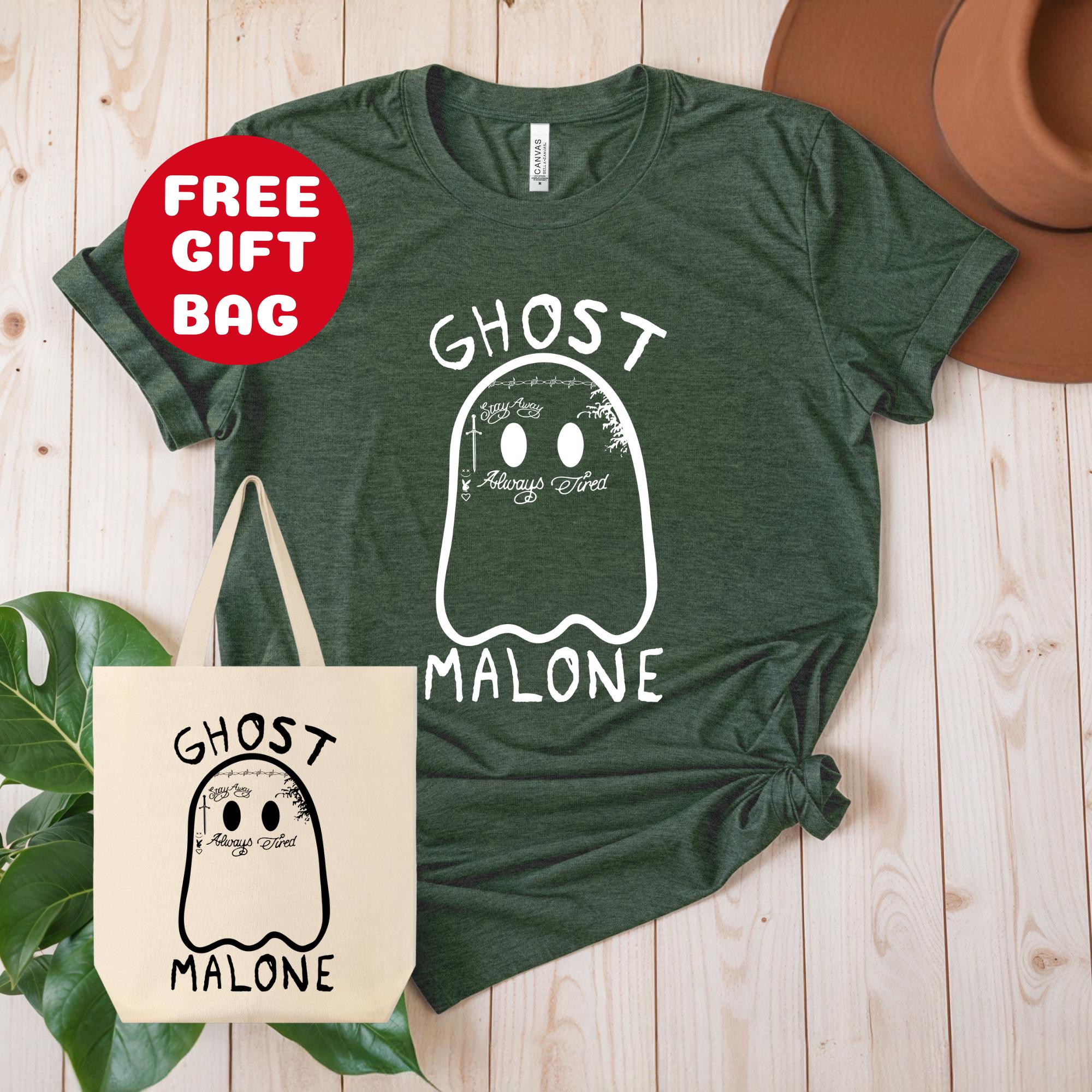 Ghost Malone Shirt, Cute Ghost Shirt, Halloween Ghost Malone with Free Gift Bag, Ghost Halloween, Ghost Shirt, Spooky Season Shirt