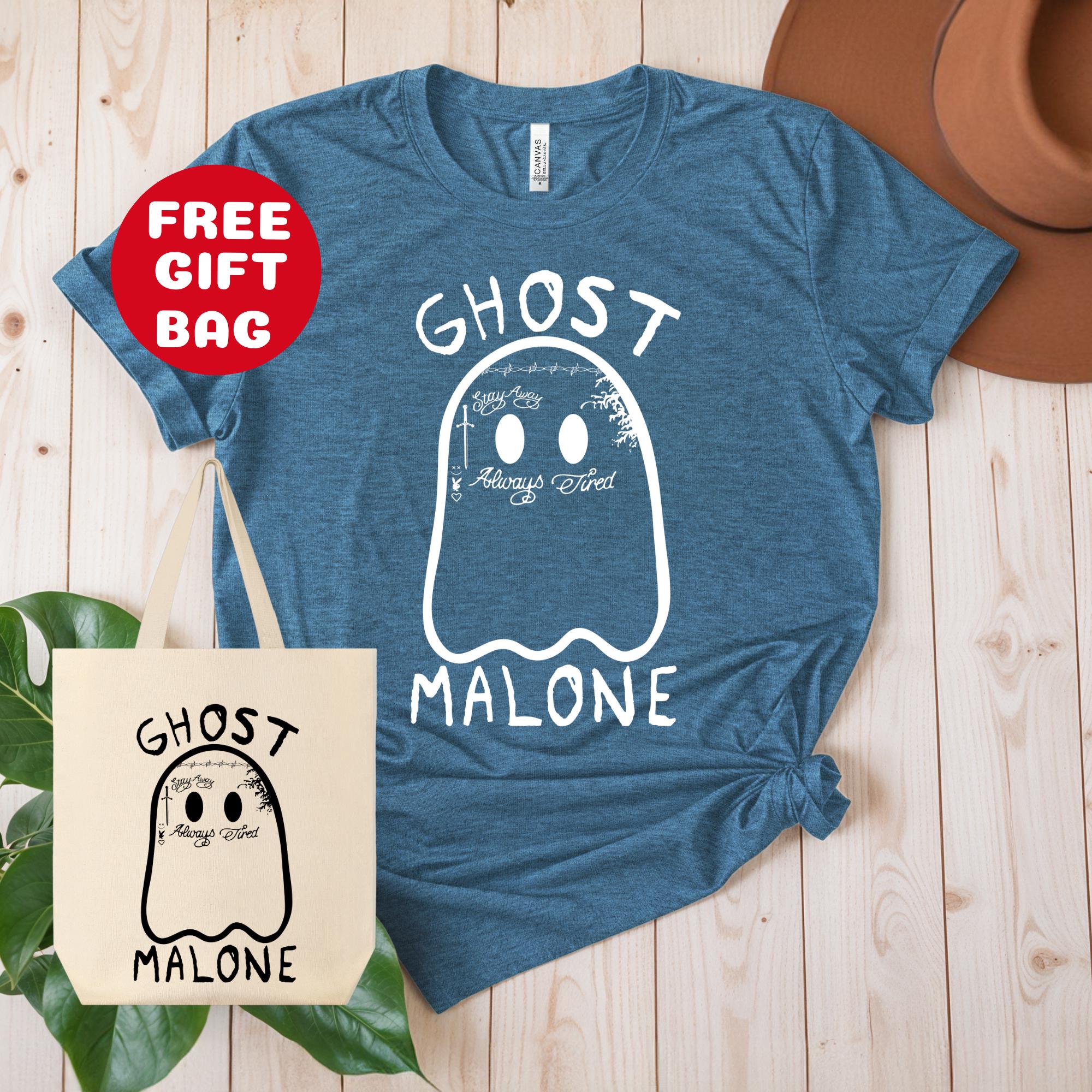 Ghost Malone Shirt, Cute Ghost Shirt, Halloween Ghost Malone with Free Gift Bag, Ghost Halloween, Ghost Shirt, Spooky Season Shirt