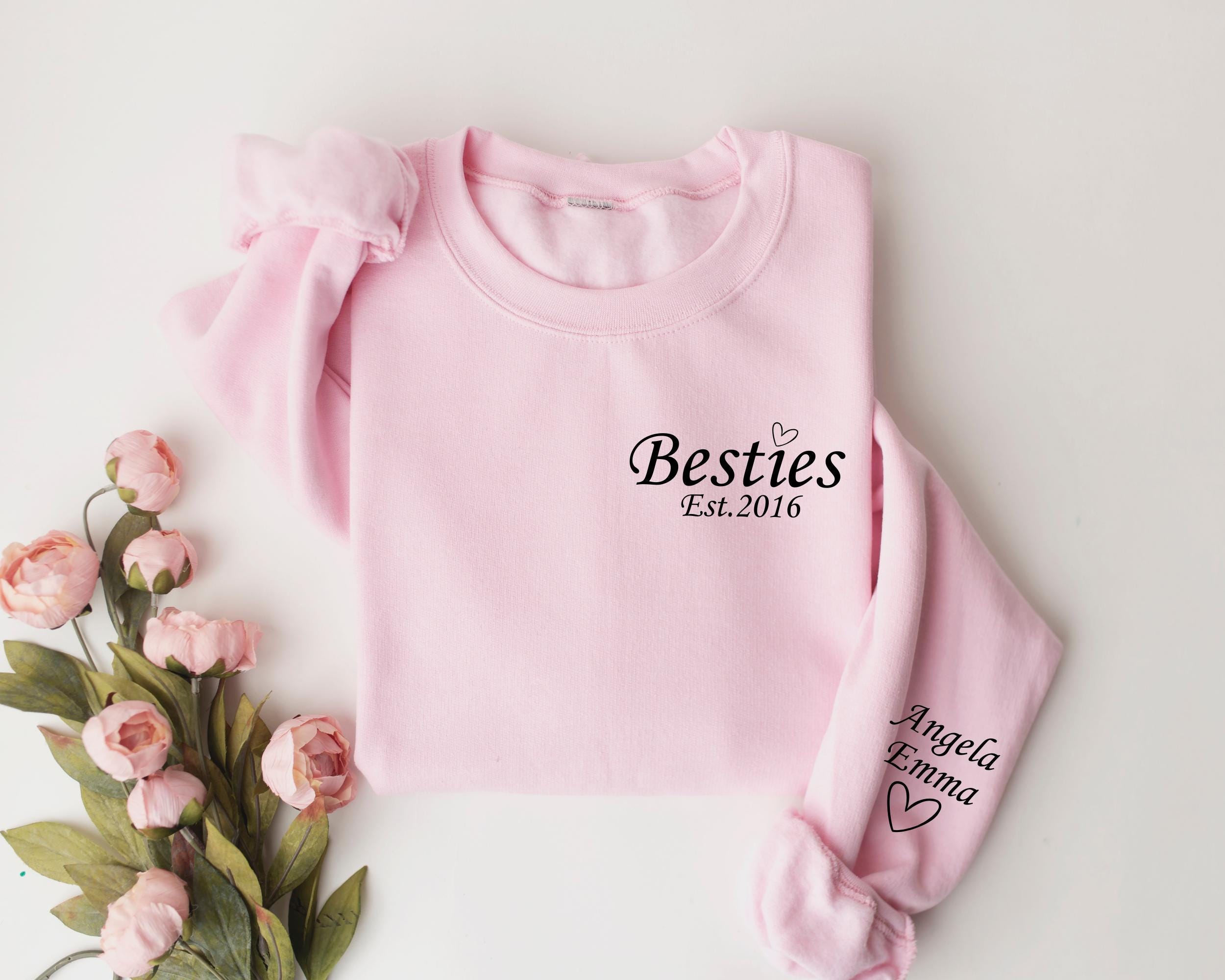 Personalized Besties Sweatshirt, Best Friends Crewneck, Girls Weekend Trip Matching Sweaters, Best Friend Birthday Gift, Best Friends Shirt