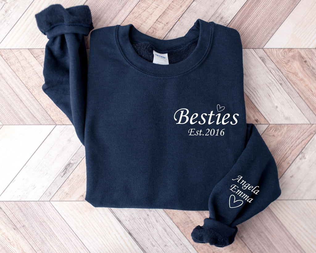 Personalized Besties Sweatshirt, Best Friends Crewneck, Girls Weekend Trip Matching Sweaters, Best Friend Birthday Gift, Best Friends Shirt