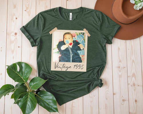Custom Vintage Photo And Year Shirt, Custom Shirt With Picture Personalized 30th Birthday Gift Vintage 30th Birthday Party Vintage Est Shirt