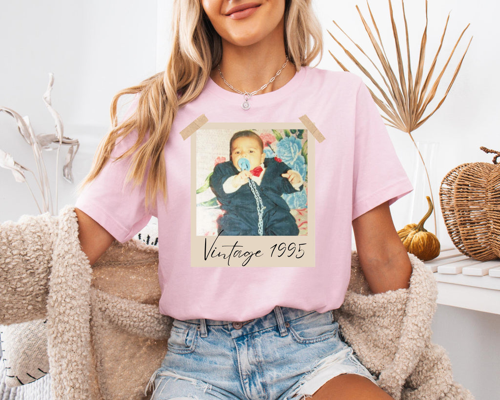 Custom Vintage Photo And Year Shirt, Custom Shirt With Picture Personalized 30th Birthday Gift Vintage 30th Birthday Party Vintage Est Shirt