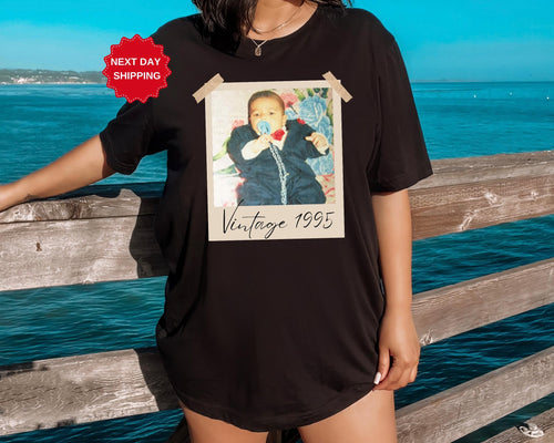 Custom Vintage Photo And Year Shirt, Custom Shirt With Picture Personalized 30th Birthday Gift Vintage 30th Birthday Party Vintage Est Shirt