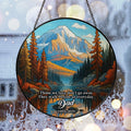 Personalized Memorial Stained Glass Suncatcher, In Loving Memory Glass Ornament, Winter Season Light Catcher, Christmas Ornament