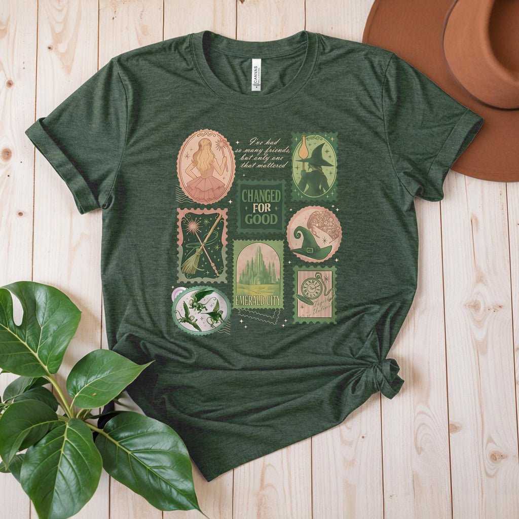 Wicked Changed For Good Stamps Shirt, Defy Gravity Broomstick Magic Wand Sweater, Wizard Movie Inspired Shirt, Wicked Musical Fan Gift Shirt