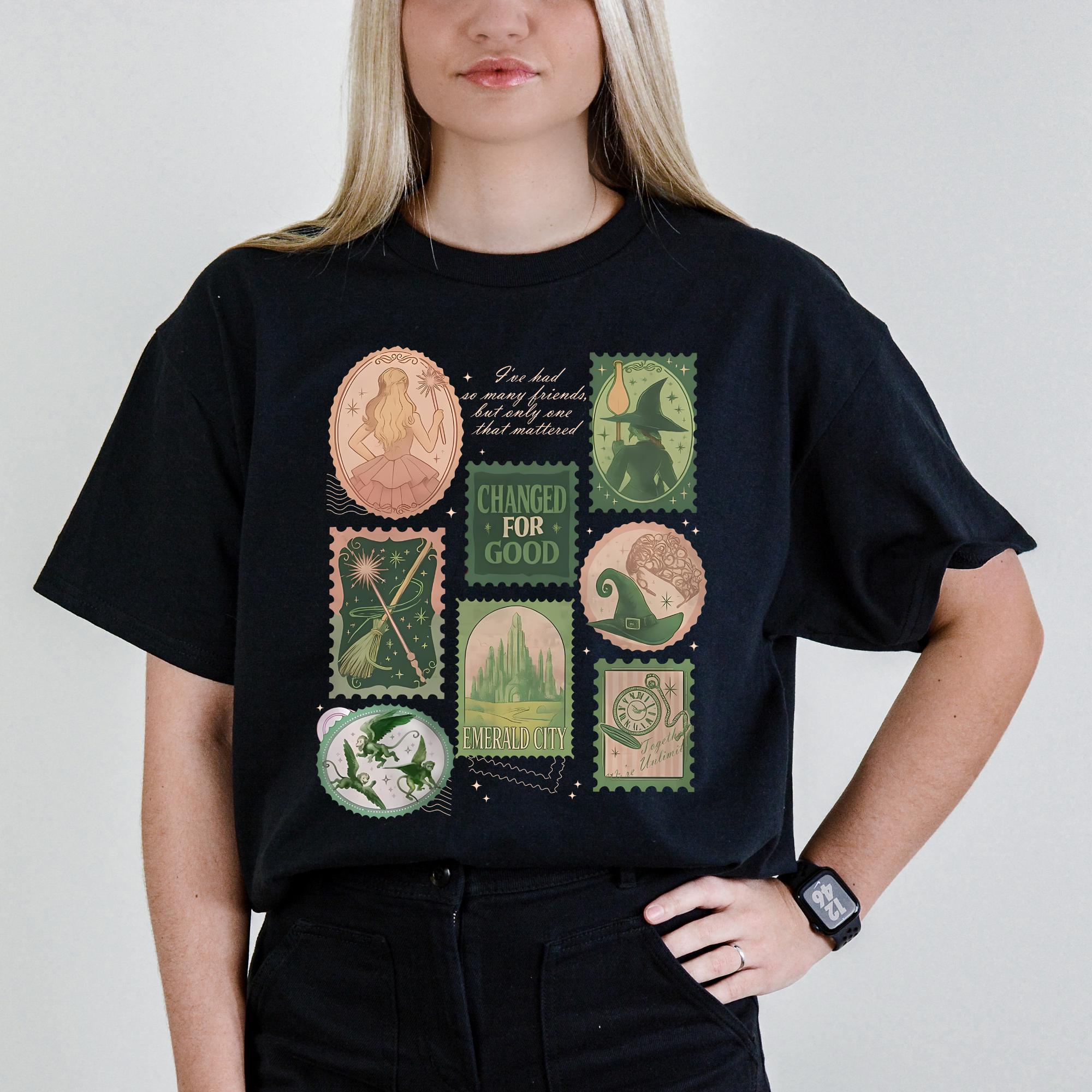 Wicked Changed For Good Stamps Shirt, Defy Gravity Broomstick Magic Wand Sweater, Wizard Movie Inspired Shirt, Wicked Musical Fan Gift Shirt