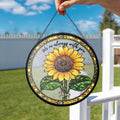 Personalized Sunflower Glass Suncatcher, Custom Mom Memorial Window Hanging, Loss Of Mom Sympathy Gift,In Loving Memory Of Dad Gift,Mom Gift