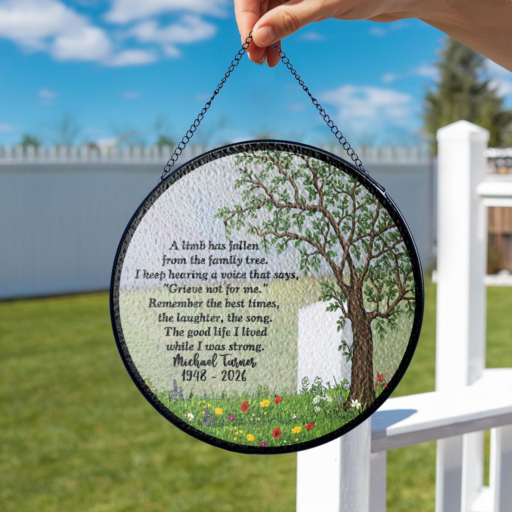 Custom Loss Of Loved One Memorial Suncatcher, Loss Of Mom Sympathy Gift, In Loving Memory Of Dad Gift, Mom Loss Gift, Bereavement Gift