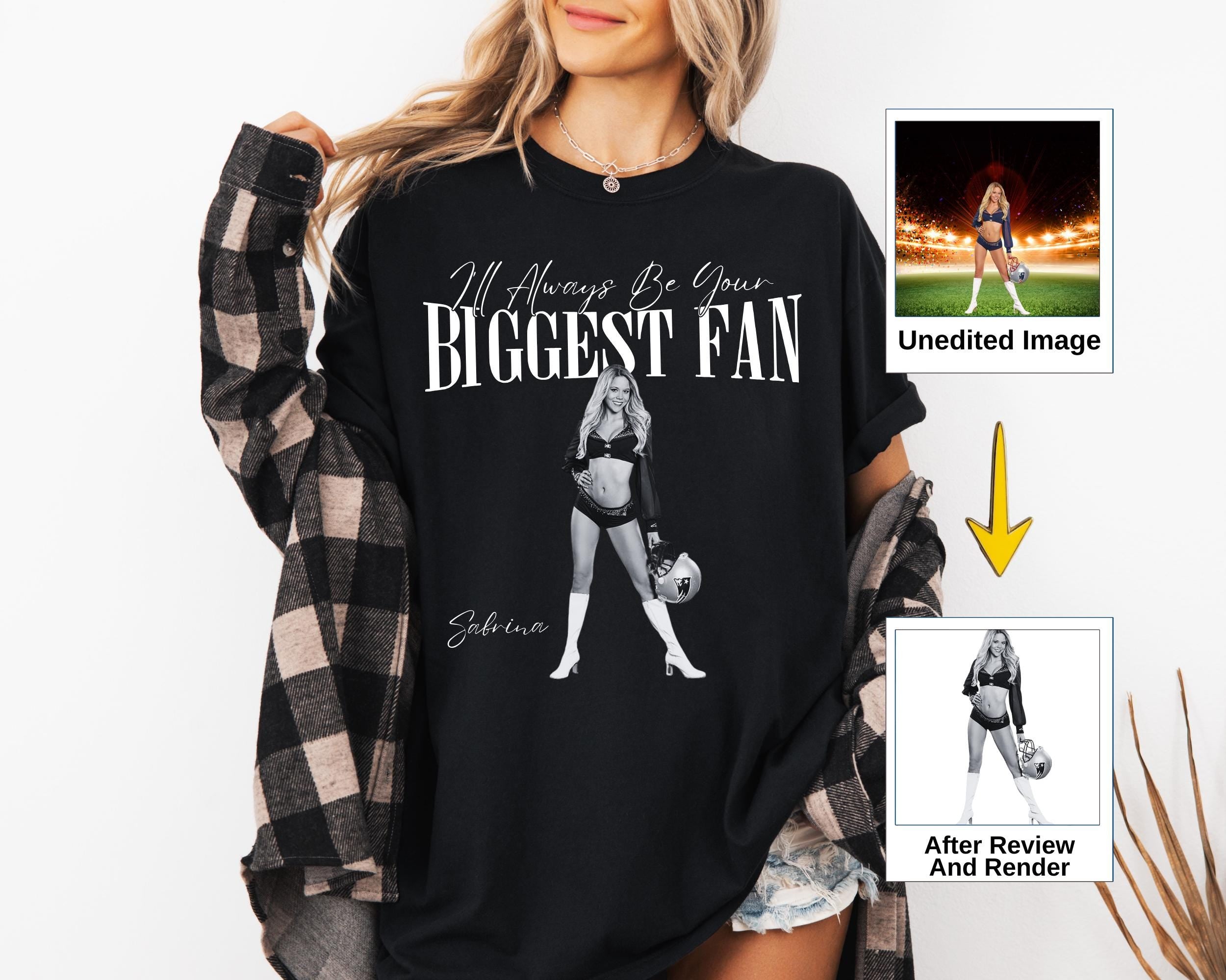 Your Photo Custom Shirt, I'll Always Be Your Biggest Fan, Washed Tee Retro Bootleg Shirt For Football Lover, Your Own Picture Idea