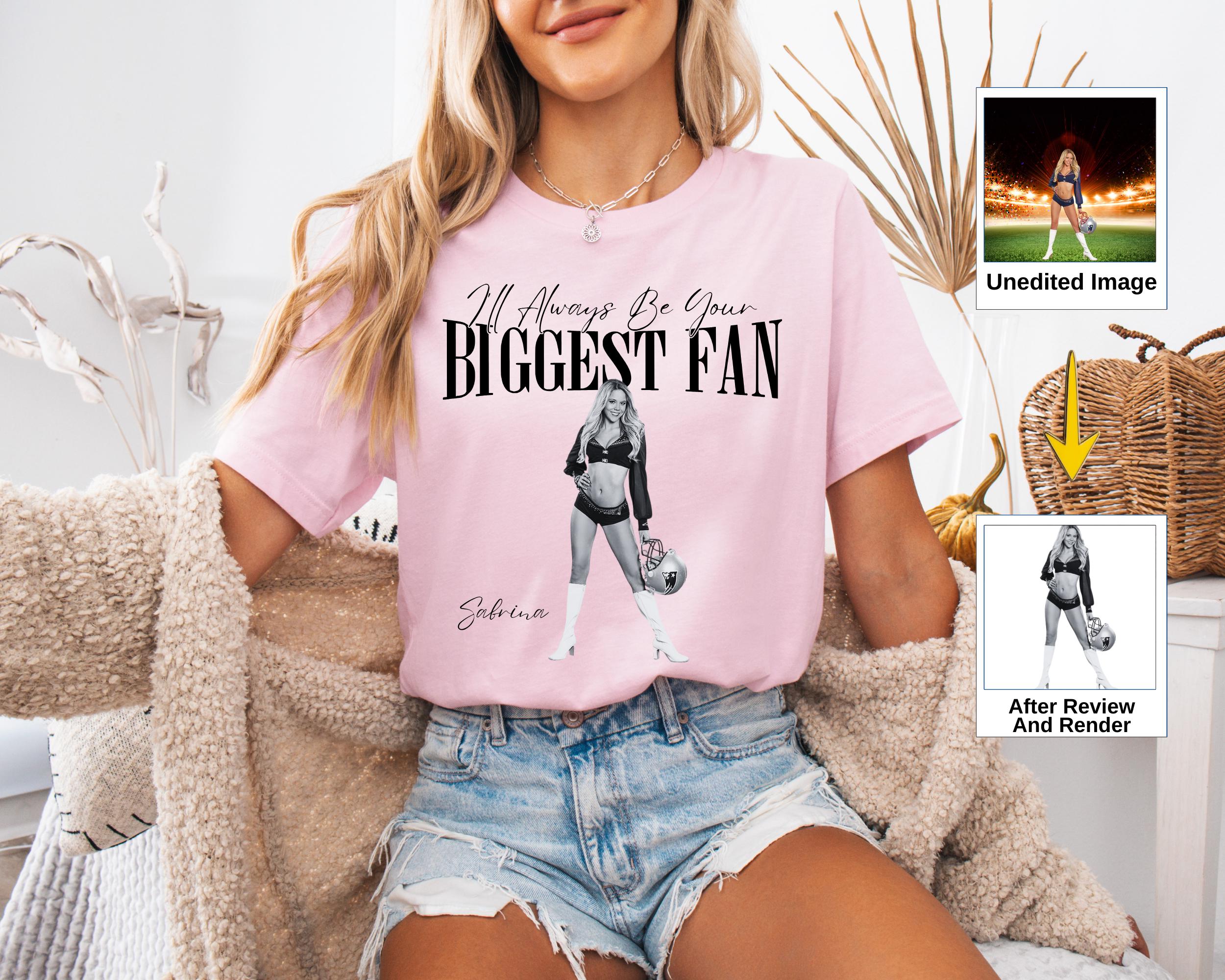 Your Photo Custom Shirt, I'll Always Be Your Biggest Fan, Washed Tee Retro Bootleg Shirt For Football Lover, Your Own Picture Idea