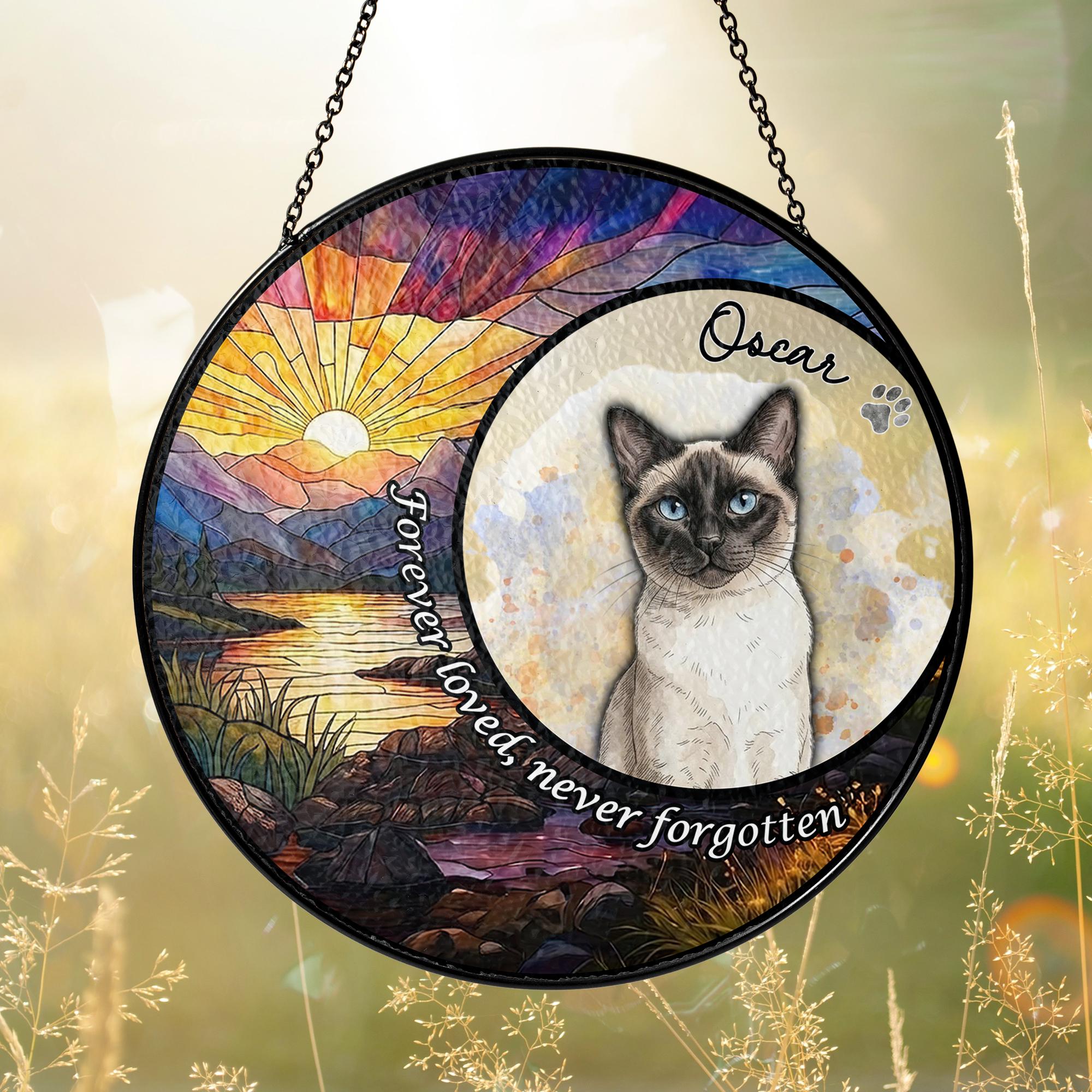 Personalized Pet Portrait Stained Glass Suncatcher, Custom Dog Memorial Stained Glass Photo Suncatcher, Dog Loss Keepsake, Pet Loss Gift