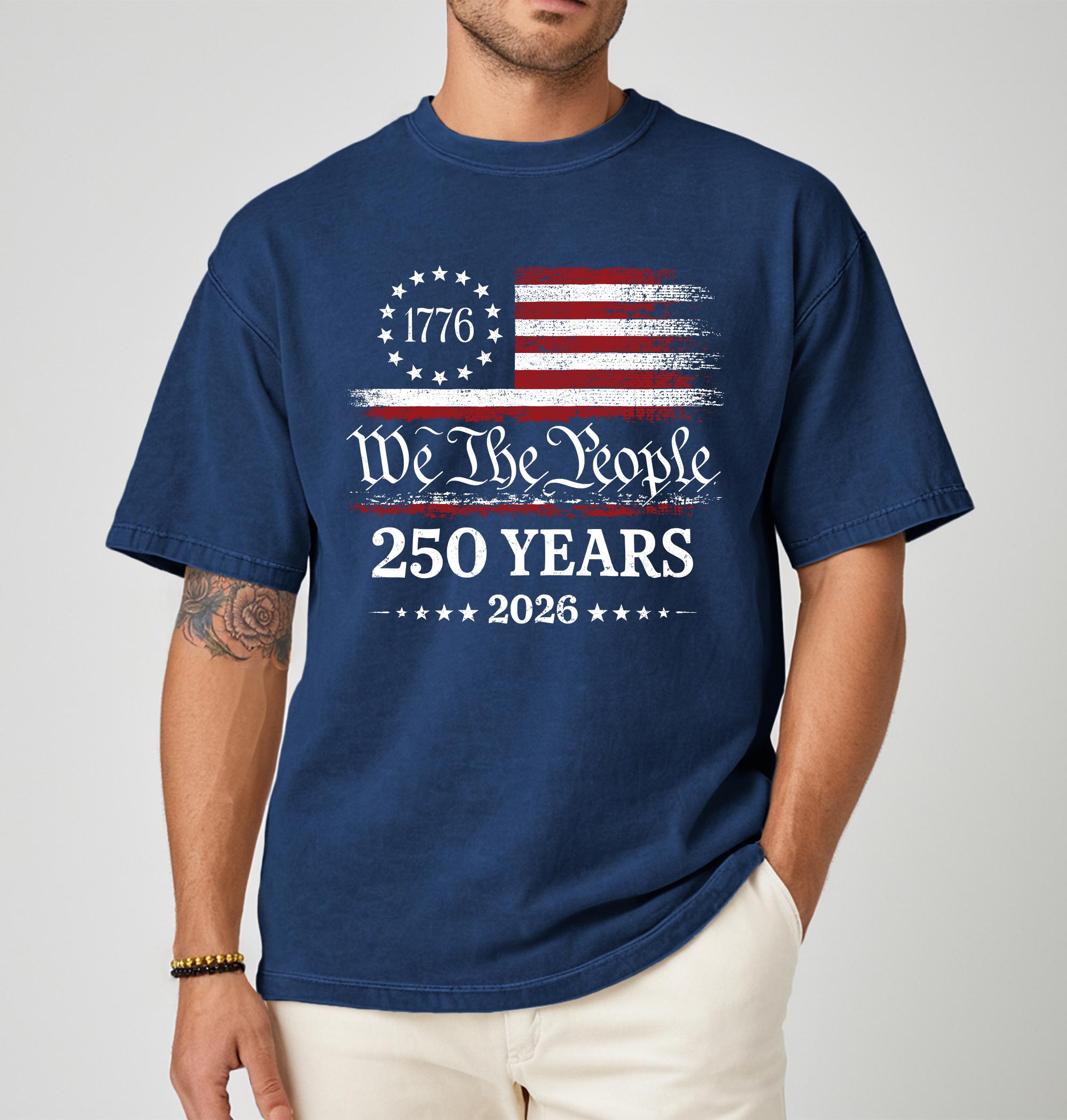 Comfort Colors®250th America Anniversary Shirt, US 250 Years Tee, Patriotic Tee with USA Flag, We The People Shirt, Retro Independence Day