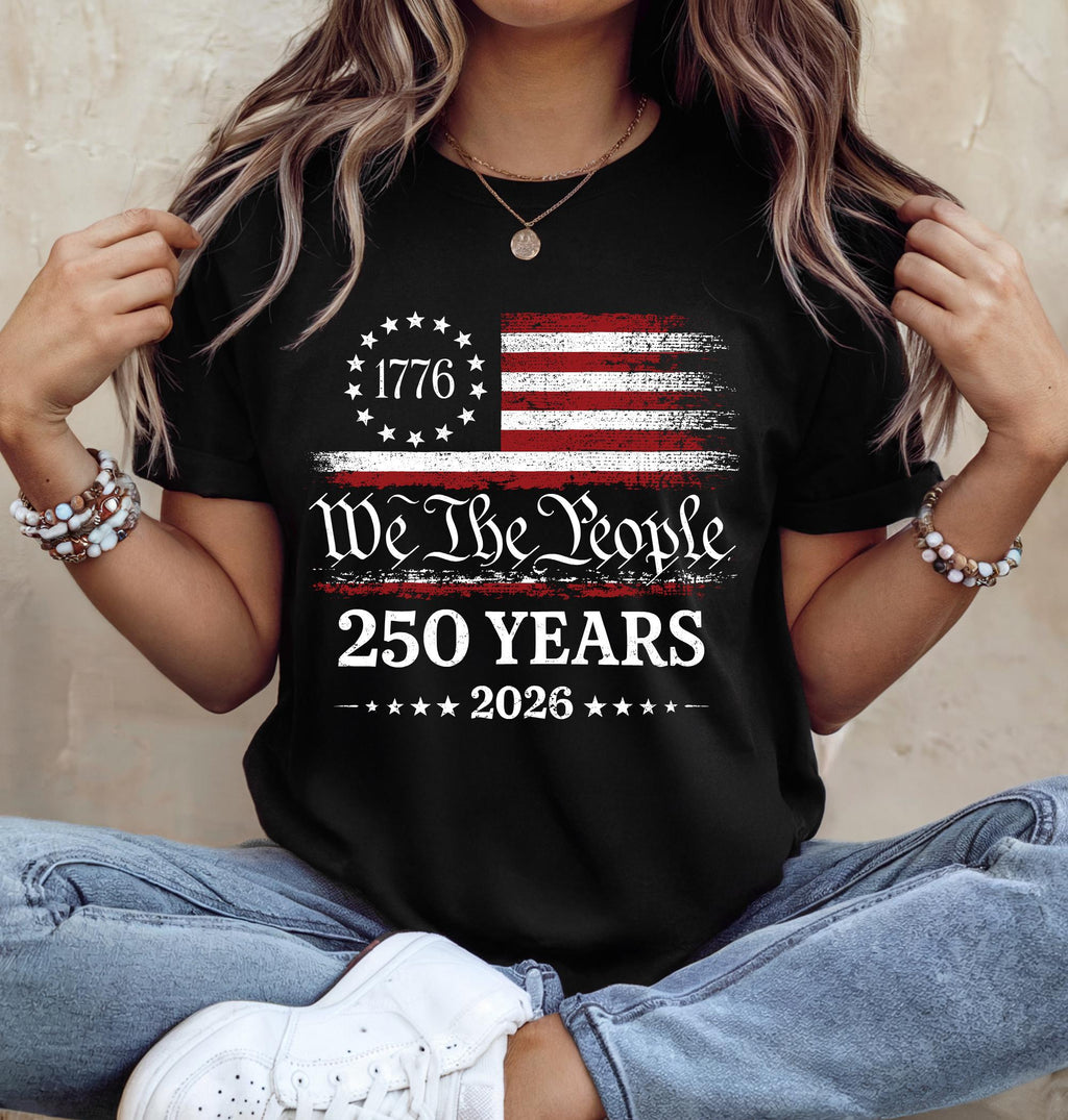 Comfort Colors®250th America Anniversary Shirt, US 250 Years Tee, Patriotic Tee with USA Flag, We The People Shirt, Retro Independence Day
