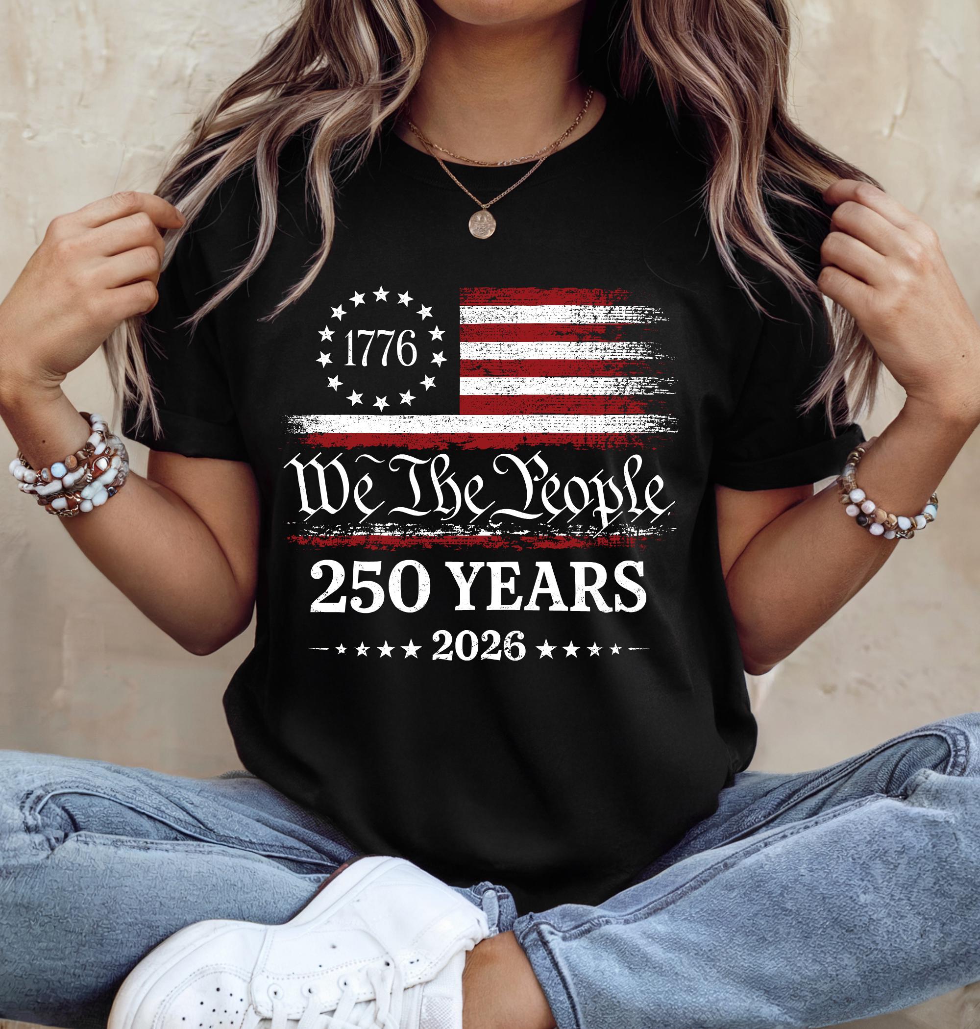 Comfort Colors®250th America Anniversary Shirt, US 250 Years Tee, Patriotic Tee with USA Flag, We The People Shirt, Retro Independence Day
