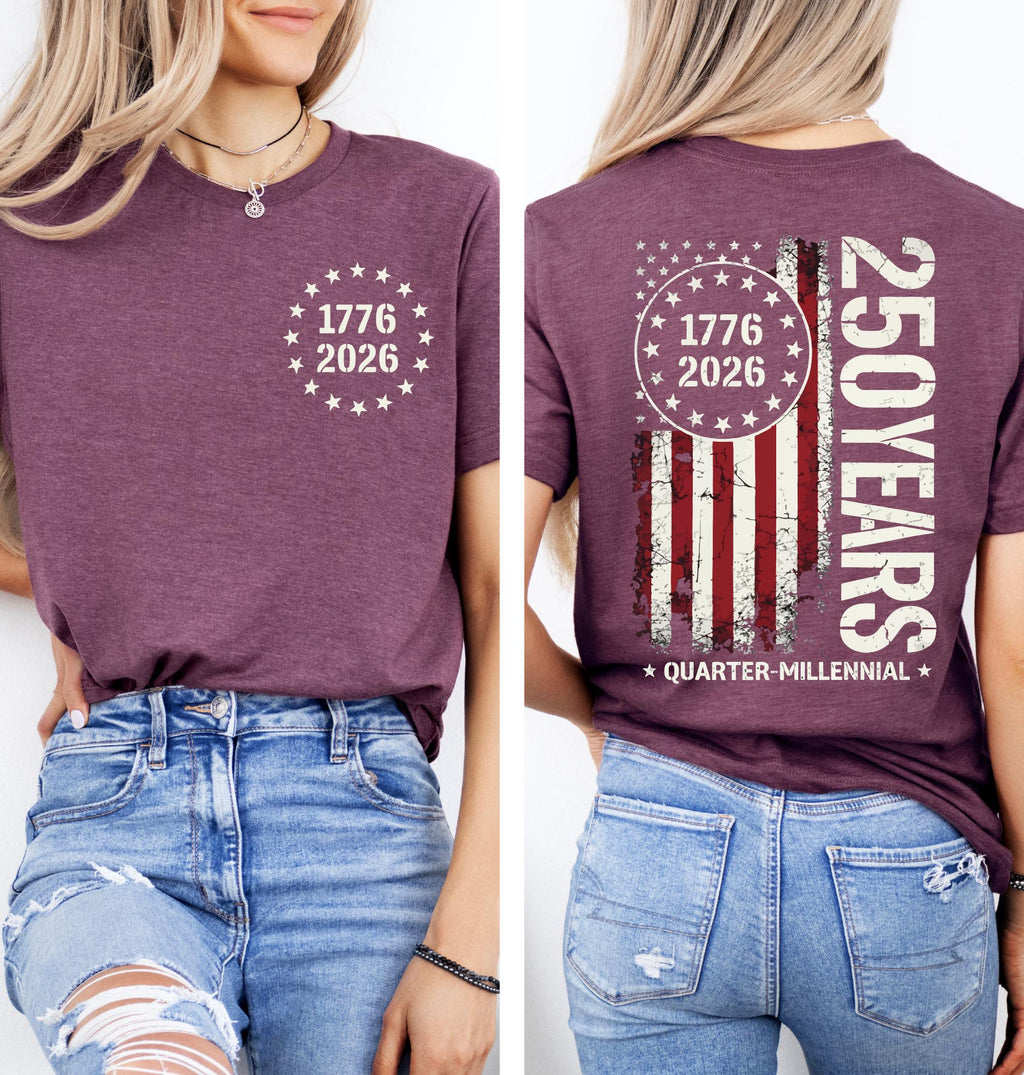 America 250th Anniversary Shirt,1776 2026 Patriotic USA Tee,250 Years of Freedom Sweatshirt,Quarter Millennial Flag T-Shirt,Independence Top
