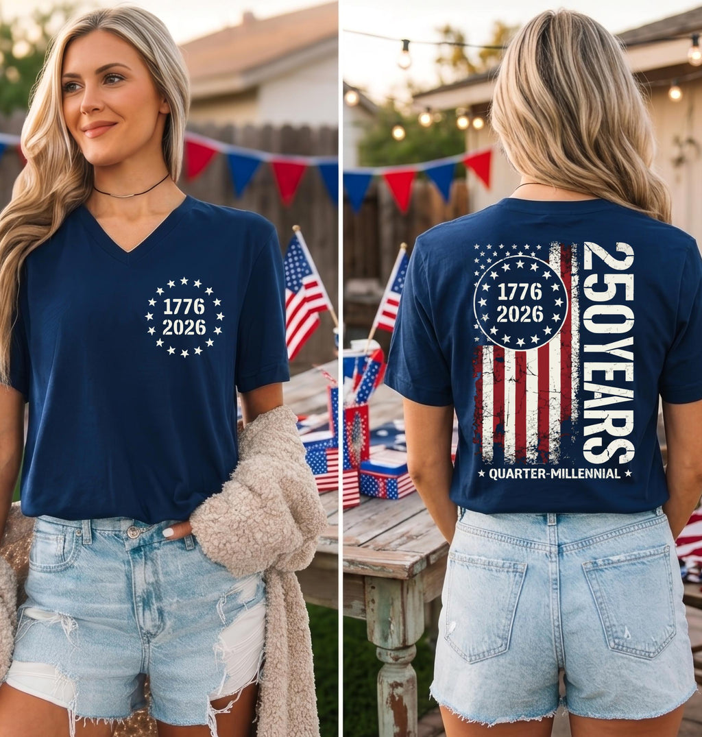 America 250th Anniversary Shirt,1776 2026 Patriotic USA Tee,250 Years of Freedom Sweatshirt,Quarter Millennial Flag T-Shirt,Independence Top