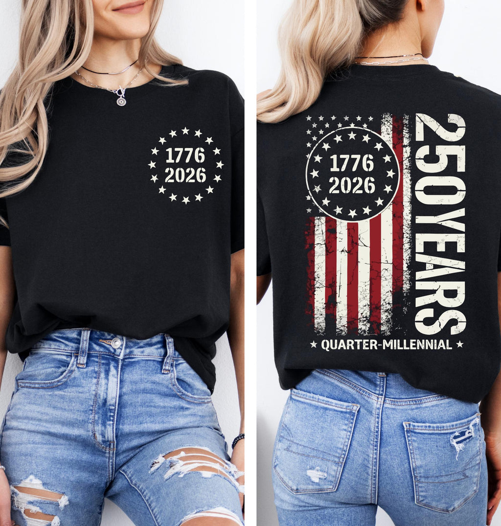 America 250th Anniversary Shirt,1776 2026 Patriotic USA Tee,250 Years of Freedom Sweatshirt,Quarter Millennial Flag T-Shirt,Independence Top