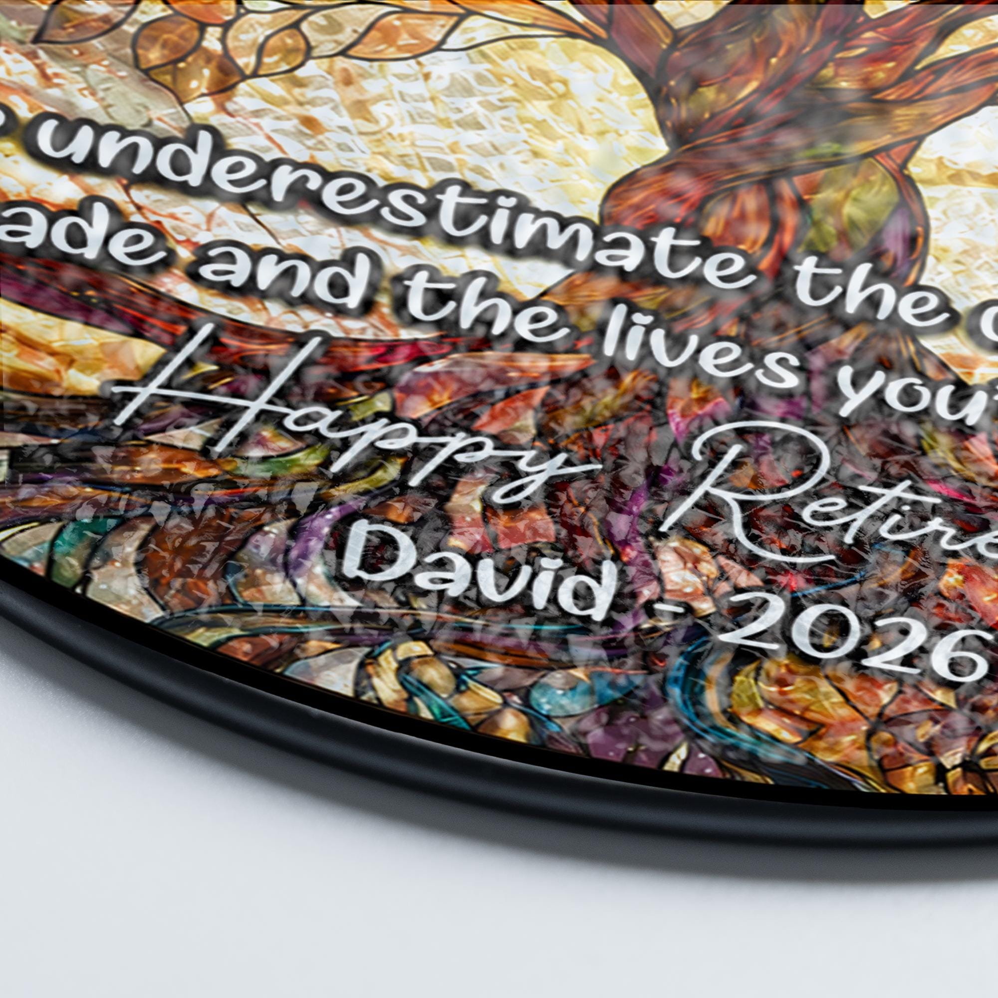 Tree of Life Retired Glass Suncatcher, Personalized Retirement Gift 2025, Farewell Gift for Teacher, Nurse, Coworker, Retirement Keepsake