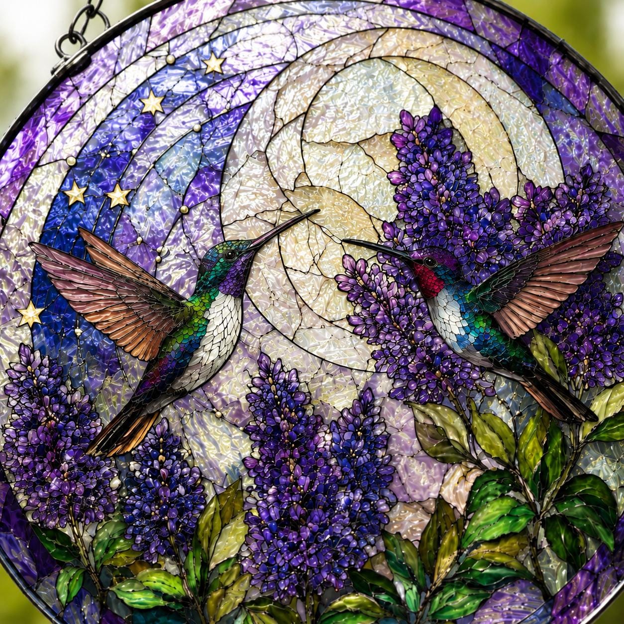 Hummingbird Stained Glass Suncatcher, Stained Glass Window Hanging, Bird Suncatcher, Hummingbird Gift, Nature Lover Gift, Sun Catcher