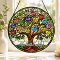 Family Unbreakable Bond Tree Of Life Personalized Stained Glass Window Hanging Suncatcher, Mother's Day Gift, Birth Flower Gifts
