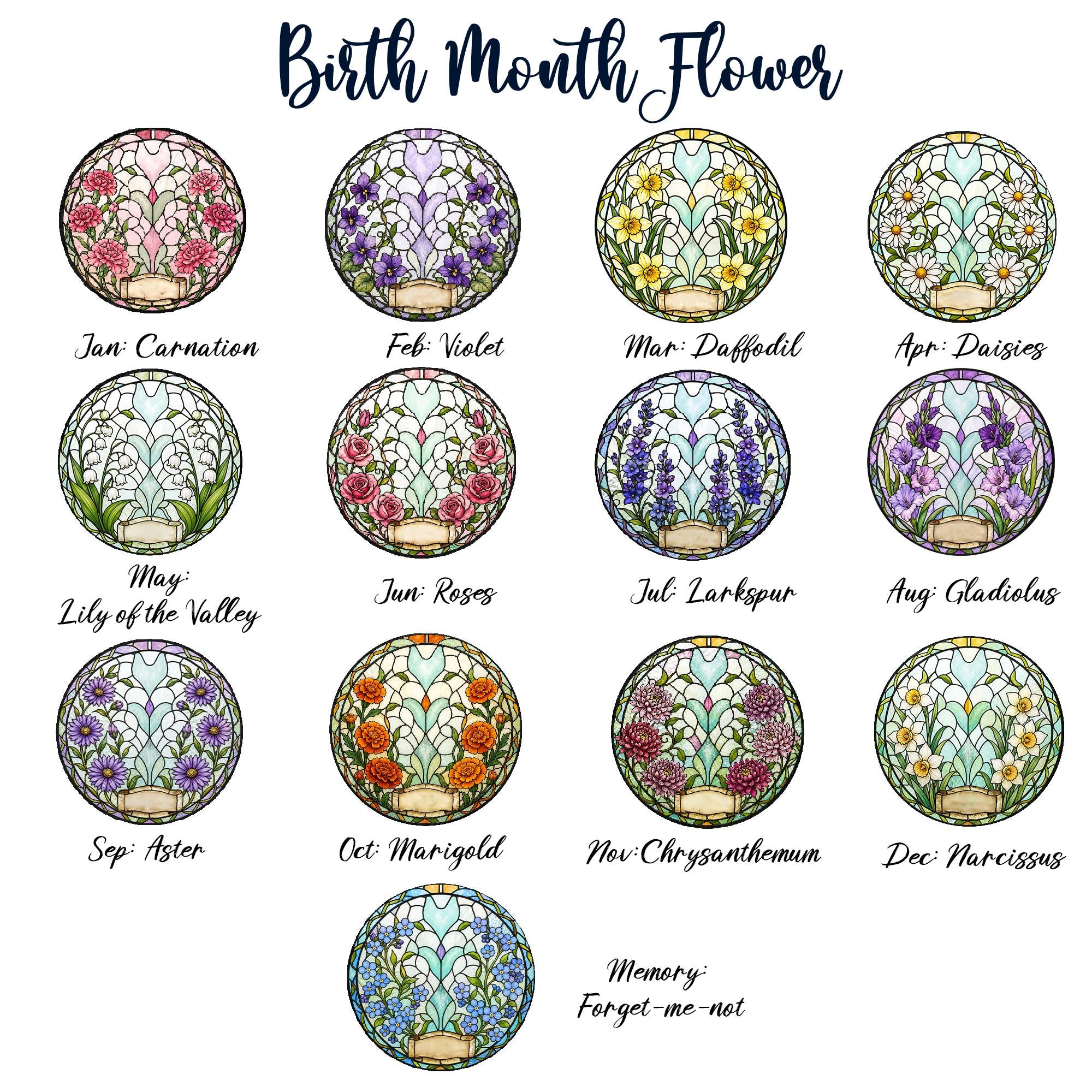 Custom Dog Portrait Birth Flower Stained Glass Suncatcher, Personalized Pet Memorial Gift, Birth Month Flower Dog Photo, Pet Loss Keepsake