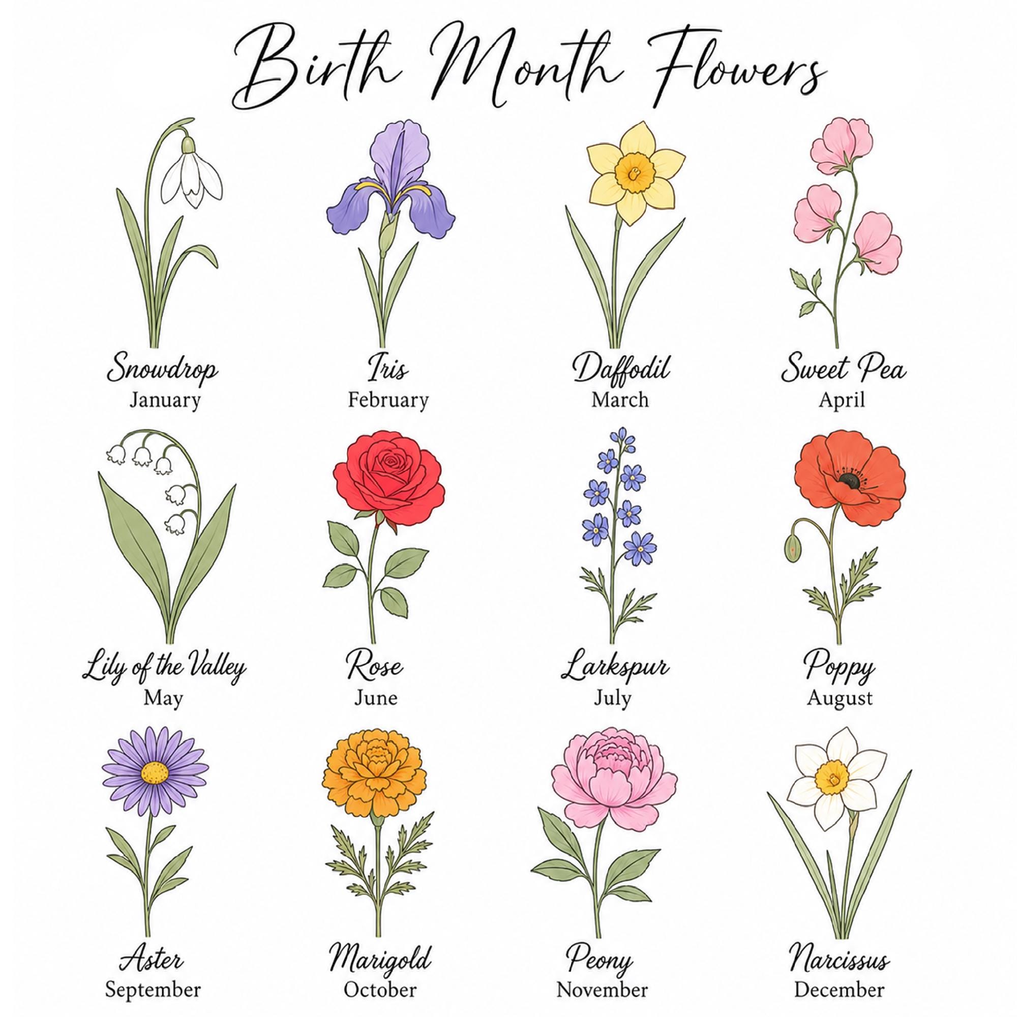 Personalized Birth Flower Stained Glass Suncatcher, Family Bouquet Window Hanging, Mothers Day Gift for Mom or Grandma