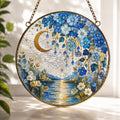 Forget Me Not Stained Glass Suncatcher, Sympathy Gift for Miscarriage Mom, Memorial Window Home Decor